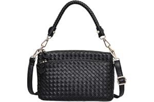 FORELITES EDITION Vegan Leather Crossbody Bag For Women Small Shoulder Purse with Braided Top Handle Versatile Tote Bag With Adjustable Strap
