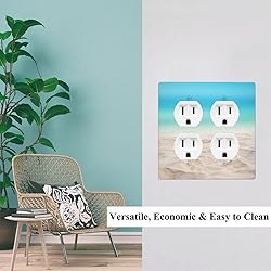 Pznen 2 Duplex Outlet Plates, Ocean Sea Beach Sand