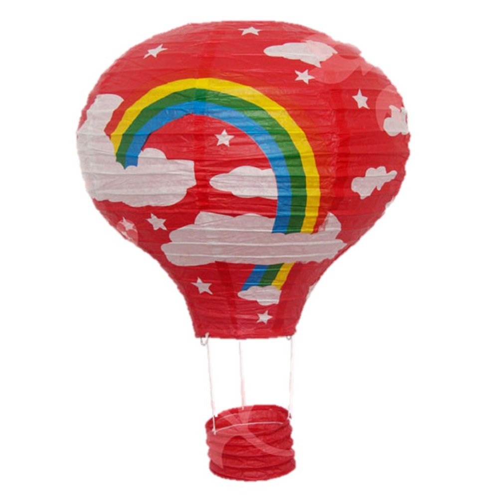 Hot Air Paper Lantern Wedding Party Decoration Craft Lamp Shade (10" (25CM), Red Sky Rainbow)