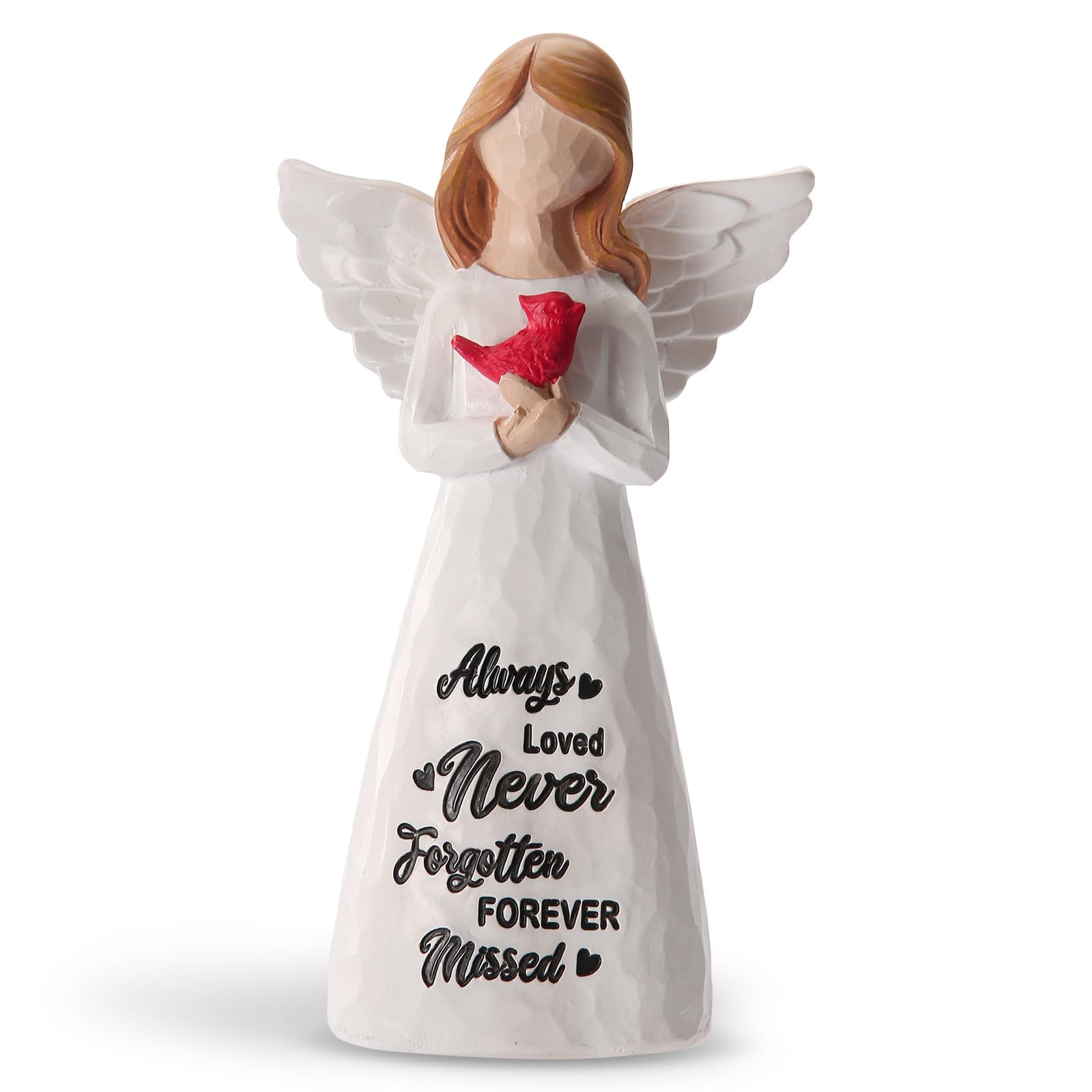 Miugwp Cardinal Gifts for Women -6 inch Memorial Gift, Cardinal Decor,Sympathy Gifts for Loss of Loved One,Grief Gifts for Women, Resin Home Decor Sculpted Hand-Painted Angel Figurine