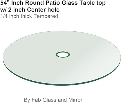 Amazon Com Fab Glass And Mirror Patio 54 Round 1 4 Thick Flat