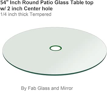 Amazon Com Fab Glass And Mirror Patio 54 Round 1 4 Thick Flat