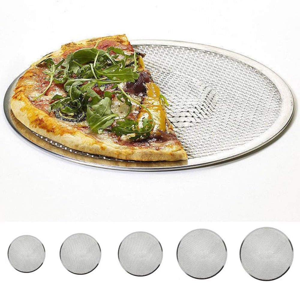 6''-12'' Aluminium Flat Mesh Pizza Screen Oven Baking Tray Net Cookware Plate Pan (12 inch)
