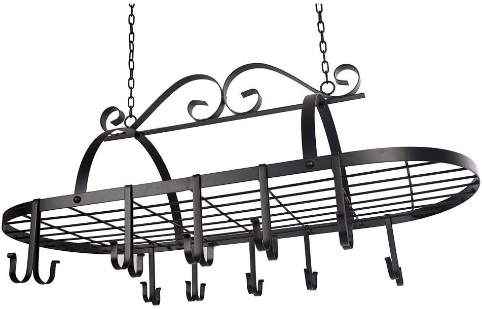 Ceiling Rack,CeilingMounted Kitchen Hanging Utensil Rack Metal Pan Pot