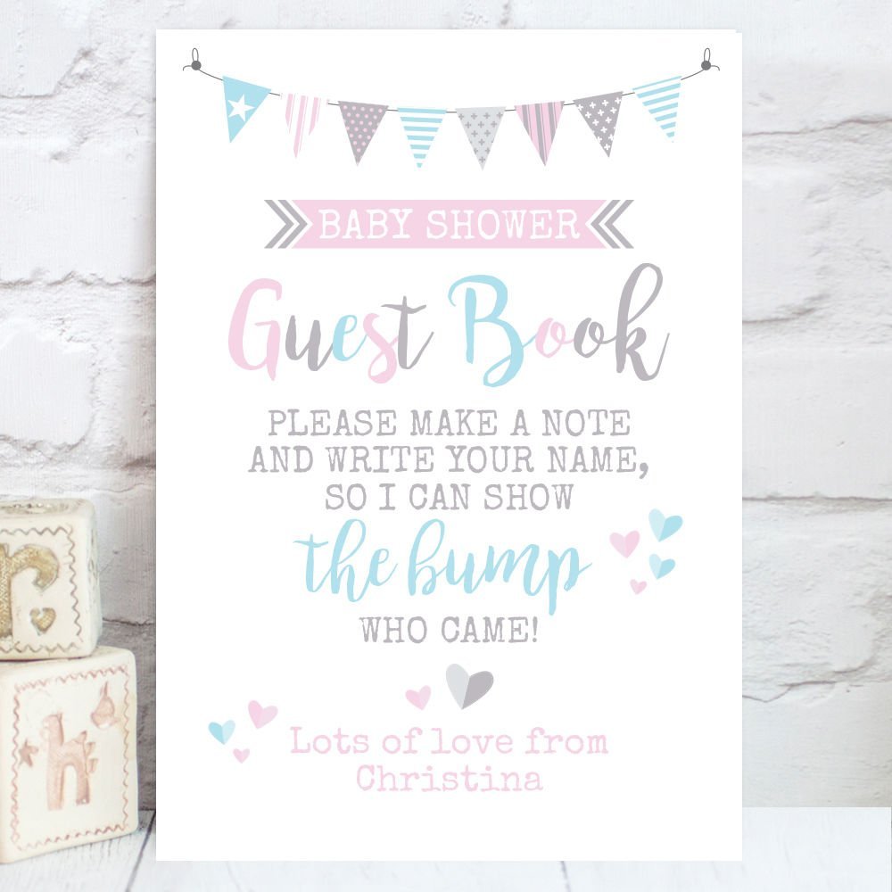 personalised baby shower guest book