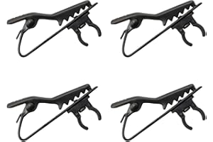 WHYHKJ 4pcs Metal Black Lapel Microphone Clip for Lavalier Lapel Microphone, 6mm