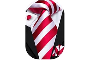 Hi-Tie Christmas Ties for Men Xmas Silk Necktie Pocket Square Cufflinks Set Festival Party Prom