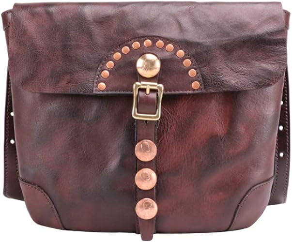 Amazon 男性と女性レトロ手作り植物はレザーカジュアルレザーショルダーバッグファッショントレンドメンズと女子大学生小バッグ 小銭入れ