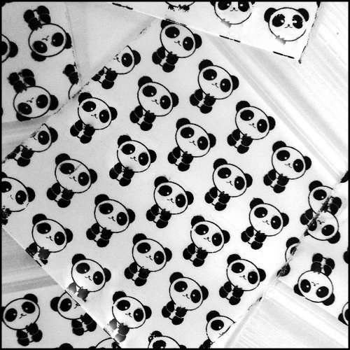 1515 Apple Mini Ziplock Baggies Panda Design 100 Bags 1.5