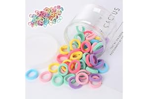 100Pcs Soft Cotton Hair Ties,1 Inch Multicolor Seamless Hair Bands,Colorful Nylon ElasticsHair Tie Ponytail Holder Accessorie