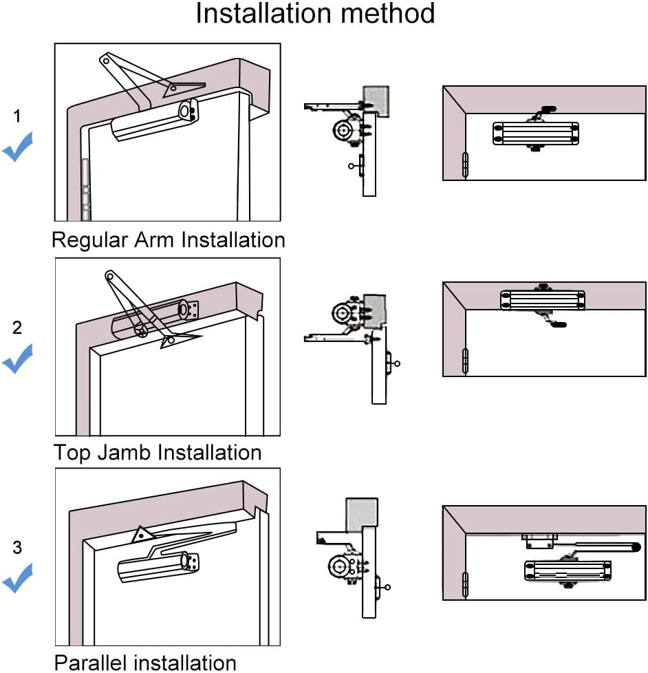 Onarway Adjustable Automatic Size 2 Spring Hydraulic Door Closer