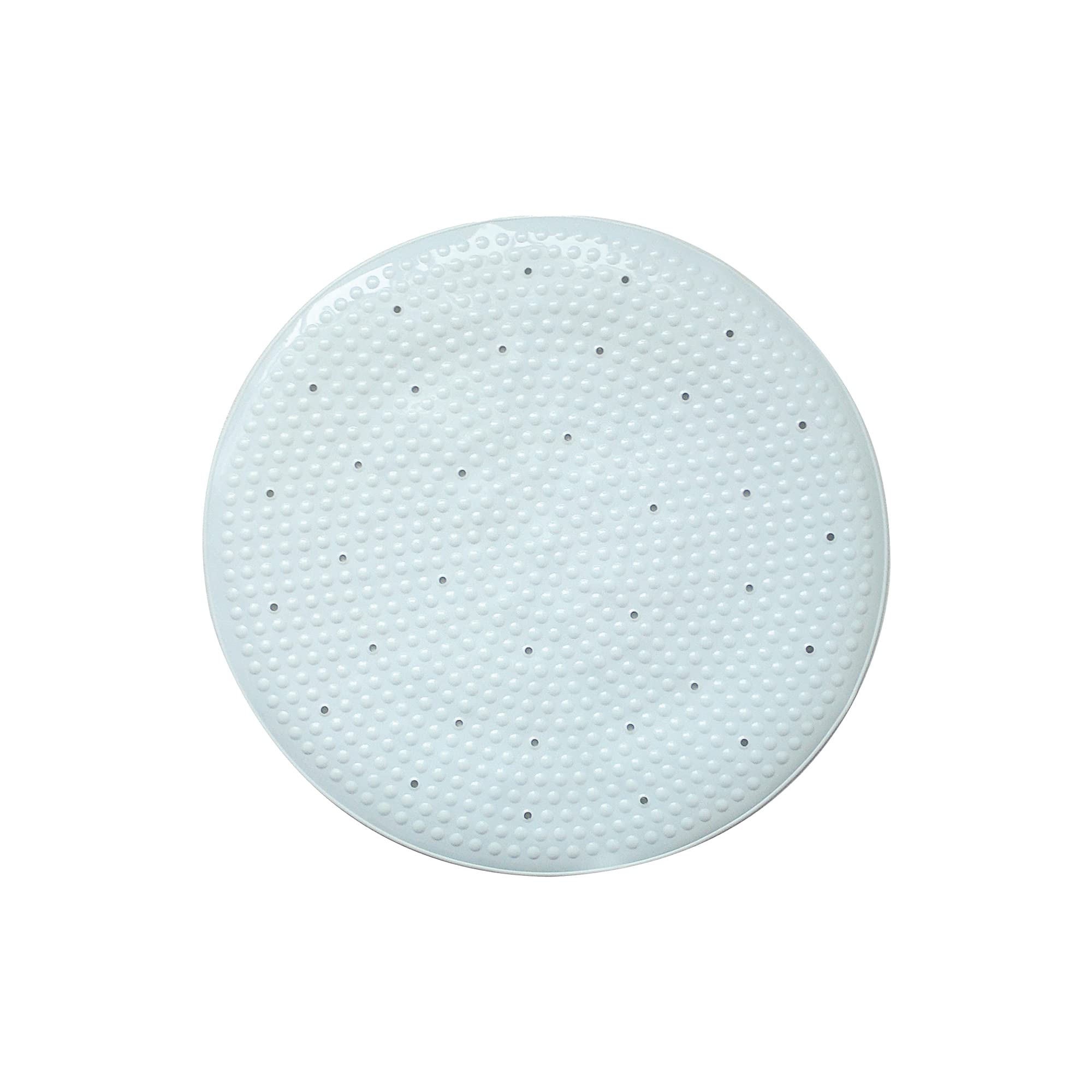 Blue Canyon Quadrant Nonslip PVC Shower Mats, Quick Dry Bathmat for Shower with Suction Pads & Drain Holes, Mould Resistant Bathroom Accessory, Durable Bath Rug Runner 50 cm Diameter - White — image 1