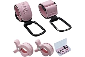 FYGL 4-Pack Stroller Organizer: 2 Universal Pram Clips with 2 Stroller Hooks | Convenient Travel & Shopping Essentials for Ba