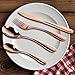 Stainless Steel Flatware Cutlery Set, S-JIANG 4 Piece Rose Gold Sterling Electroplated Metal Mirror Polished Kitchen Tableware Utensil Set, Service for 1 Person