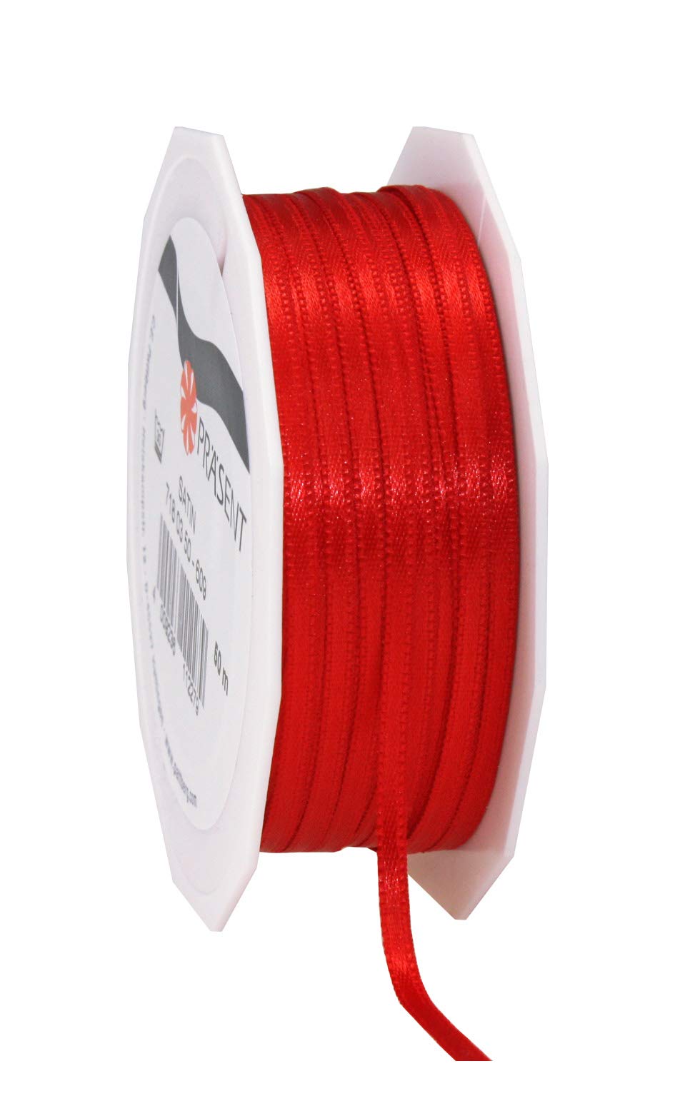 C.E. Pattberg SATIN red gift ribbon, 55 yards for Wrapping Gifts, 0.12 inches width, Ribbon for Decorating & Crafting, Decorative Ribbon for Gifts, for every occasion — image 1