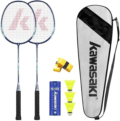 Profi Badminton Schläger Set - 2 Leichtgewicht Rackets, 3 Bälle, 2 Handgrips, 1 Schlägertasche - Für Training Und Sport