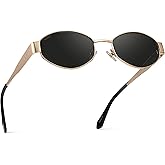 WearMe Pro WMP Eyewear - Women's Retro Oval Sunglasses, Trendy Small Frame, 90s Inspired Fashion