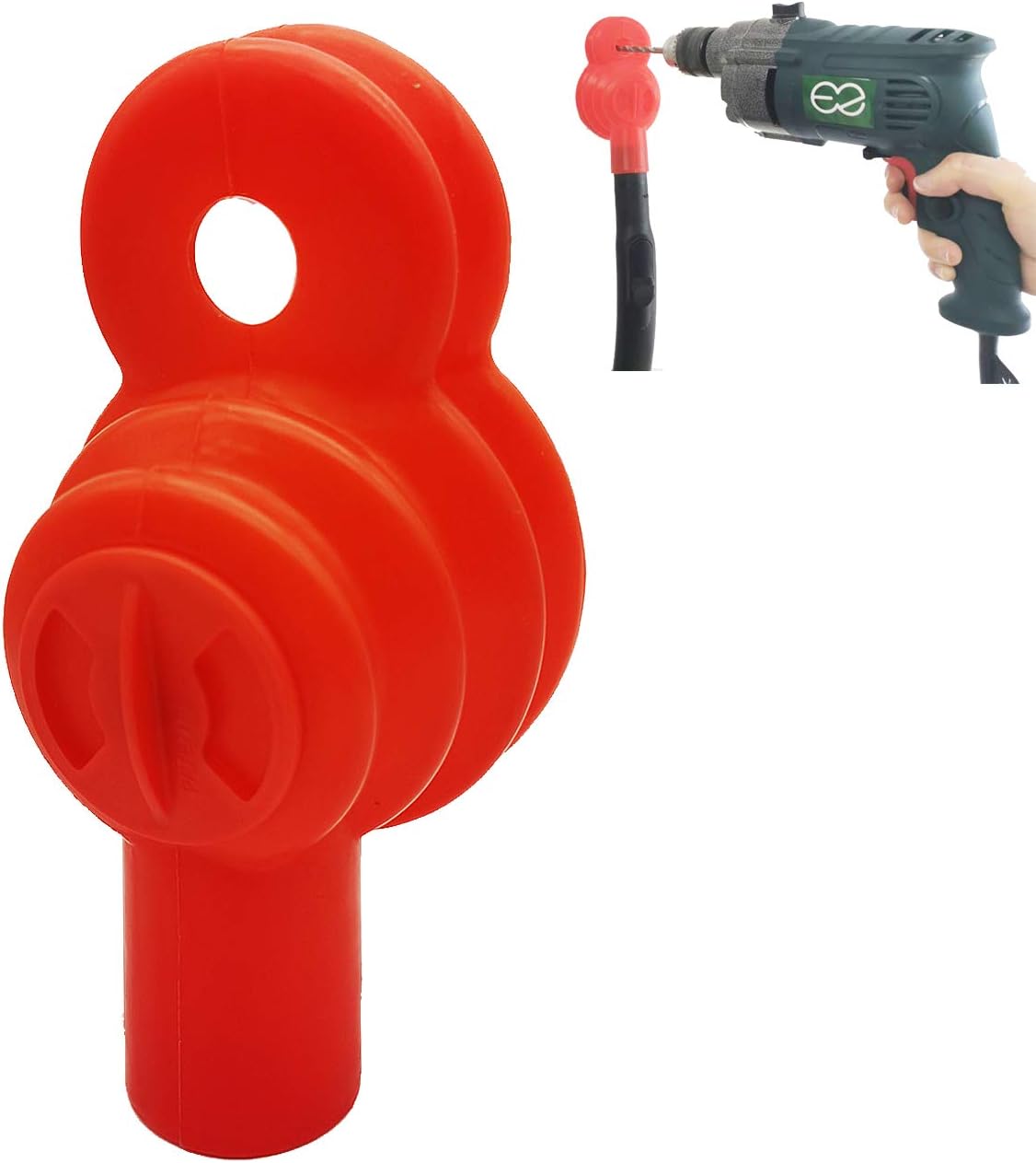 EZ SPARES Drill Dust Collector for Vacuum Cleaner,Drilling Holes Without Dust Messes,Rubber Will Adsorb on Any Wall,Fit Universal 32mm/35mm/38mm Vacuum Attachment,Light,Portable,Washable(Red): Home & Kitchen