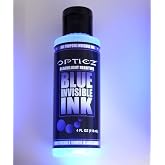 Opticz All Purpose Invisible Blue UV Blacklight Reactive Security Ink (4 Ounce Bottle)
