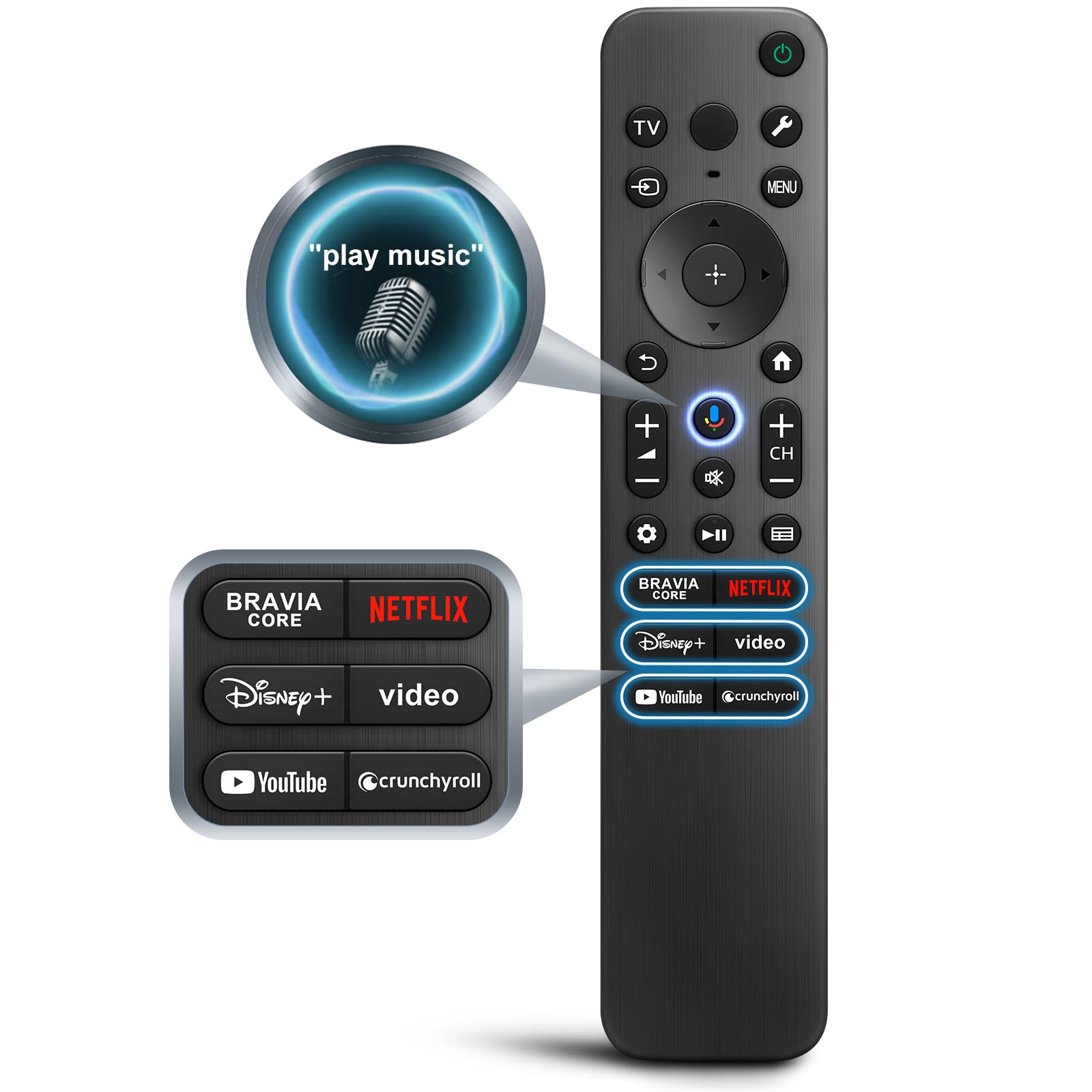 Photo 1 of Voice Remote for Sony-TV-Remote Control Replacement, for All Sony Bravia Google Smart TVs Series with Voice Function