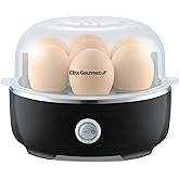 Elite Gourmet - Cozinhador de Ovos Elétrico com 7 Capacidade, BPA Free, Preto, Inclui Copo de Medição