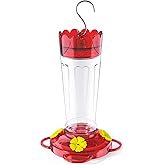 TOP XIAN Plastic Hummingbird Feeder, 14 OZ Ant & Bee Proof Hummingbird Feeders for Outdoors Hanging, Leak-Proof Nectar Feeders with 4 Feeding Ports and Perches, Gifts for Mom, Birdlovers