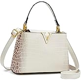 Satchel Bag for Women, Crocodile Leather Purse Top Handle Purse Small Crossbody Handbag Women's Shoulder Tote Bag