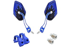 Nakazawa Adjustable Bike Mirrors - Handlebar Rearview Mirror for Electric Bike, Blue