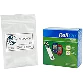 ReliOn Prime Blood Glucose Test Strips 100 Count + More World Pill Pouch | No Coding | Diabetic Test Strips for ReliOn Prime Meter