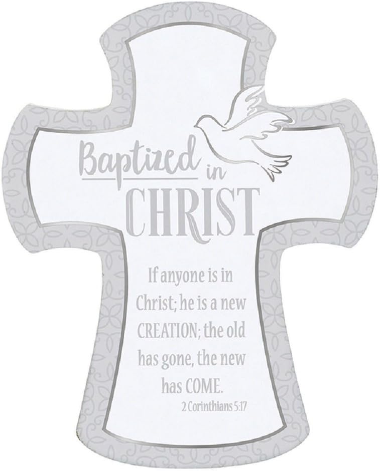 Baptized in Christ Dove 5 x 7 Inch Wood Decorative Wall Cross