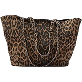 DOTITOY Leopard Print Tote Bags For Women Large-capacity Bag Single-shoulder Sag For Women Large Leopard Print Bag