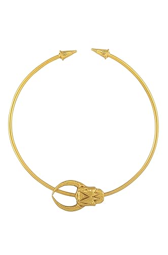 Amrapali Masaba x Tribe Ghana Mask Gold Plated Hasli for Women (MSN-07(G))