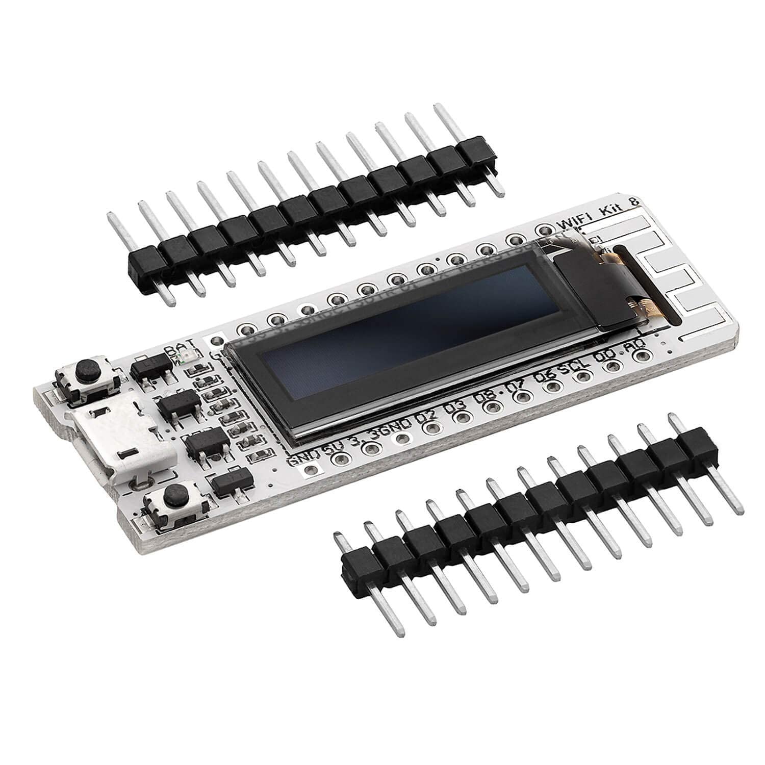 AZDelivery ESP8266 NodeMCU ESP8266-12F Heltec 3.3V WiFi Development Board CP2104 4MB Flash with 0.91 inch OLED Display Module compatible with Arduino Including E-Book!