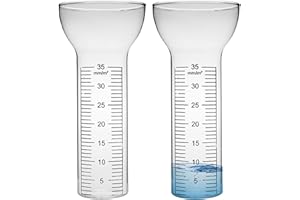 Rain Gauge Replacement Tube 2Pcs Freeze Proof Glass Rain Gauge Tube with Clear Marks Funnel-Shaped Open Rain Gauges for Yard 