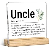 Gifts for Uncle from Niece Nephew, Birthday Gift for Uncle Definition Acrylic Desk Plaque Sign for Home Desk Shelf Decor