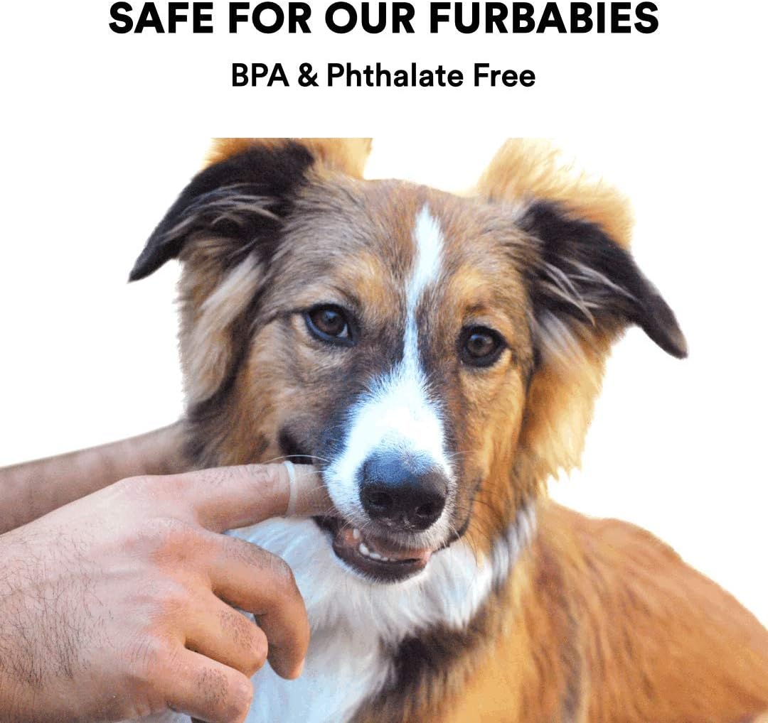 Barkley's 360º Dog Fingerbrush Toothbrush - Ergonomic Design - Full Surround Bristles for Easy Cleaning - Set of 2, Blue: Health & Personal Care