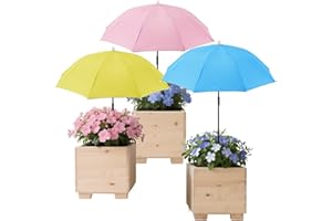 YOSN 19.6''-35.4'' Plant Umbrellas for Outdoor Plants, Plant Shades for Outdoor Plants Adjustable Height with Three-Point Stands Umbrella for Plants Sun Shade for Plants, Flower, Potted Plant, Garden
