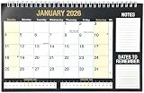 PaulStore 2026 Month to View Desktop Planner Black & White Spiral Bound Free view 1