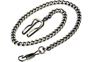 BOSHIYA Clip Pocket Watch Chain for Men Vintage Metal Alloy Albert Vest Chain 14.9 Inch Pocket Watch Chains Link