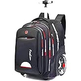 YWAOTRGY Quality Travel Rolling Backpack for Adults, 22 Inch Laptop Backpack with Wheels, Large Waterproof Roller Backpack, Wheeled Backpack for Business(Black)