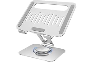Tablet Stand for Desk, 360° Swivel for iPad Holder, Aluminum Adjustable Tablet Holder, Compatible for iPad Pro Air Mini Surfa