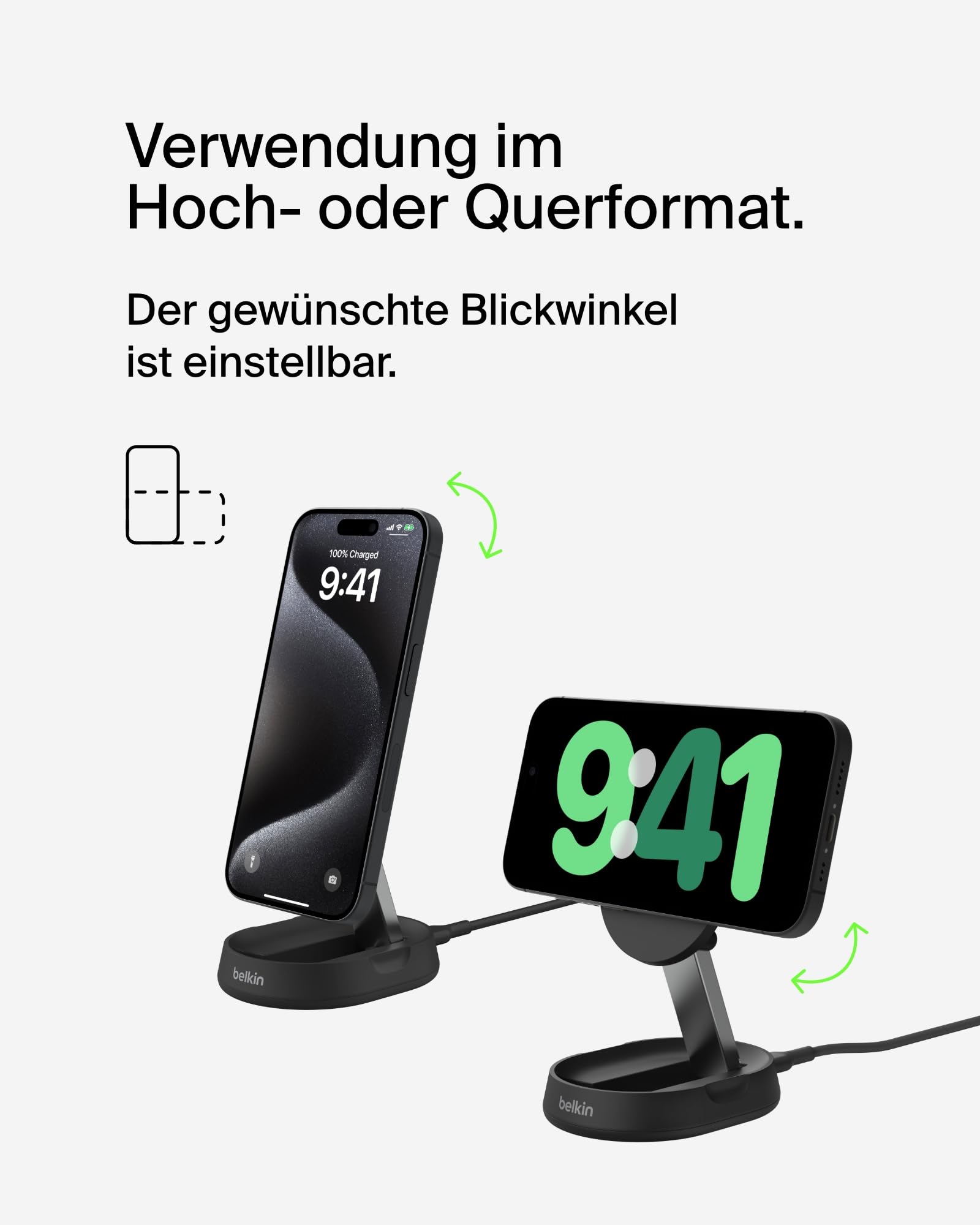 Belkin BoostCharge Pro induktive Ladestation 15W, Qi2-Ladegerät, kabelloses Ladegerät, kompatibel mit MagSafe, kabelloses Qi2-Ladestation für Apple iPhone 16/15/14/13/12, inkl. 20-W-Netzteil – Schwarz 4