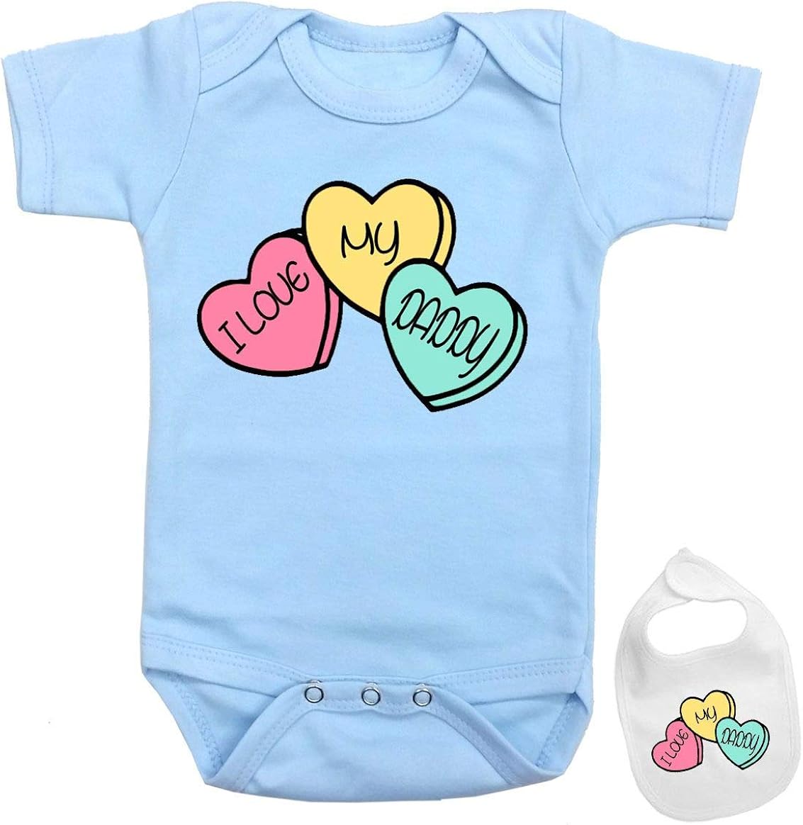 Amazon Com I Love My Daddy Cute Hearts Dad Newborn Baby Shirt Bodysuit Outfit Onesie Bib Clothing