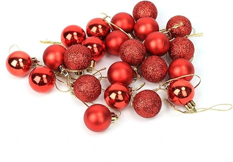 Amazon Co Jp Asixx クリスマスオーナメント バブルボール 24個入り クリスマスツリー 飾り キラキラ 装飾 インテリア バブルボール 全6色選べる レッド ホーム キッチン