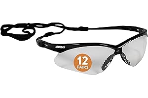KleenGuard™ V30 Nemesis™ Safety Glasses (25676), Clear Lenses, Black Frame, Unisex Eyewear for Men and Women (12 Pairs/Case)