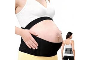 Pregnancy Belly Band, 3 in 1 Pregnancy Support Belt, Adjustable Breathable Postpartum Abdominal Band, Belt for Back, 2X-Large