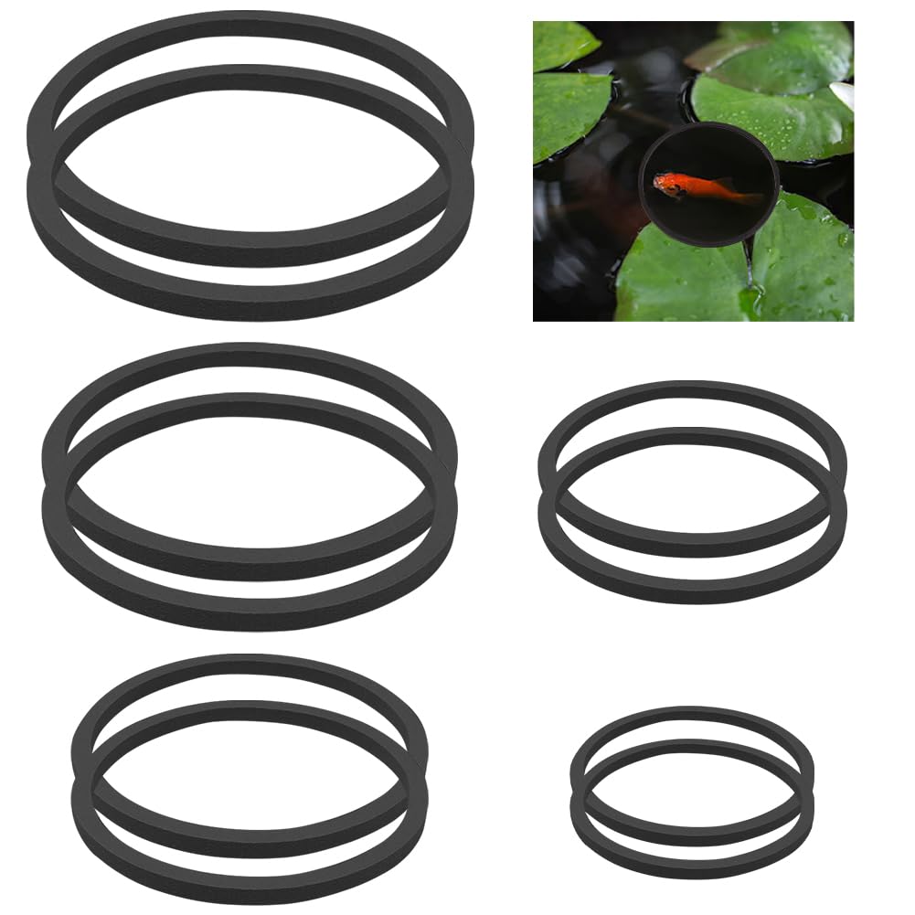 CREATCABIN 10Pcs Fish Feeding Rings Set Aquarium Floating Plant Rings 5 Sizes Foam Floating Plant Corral Round Fish Feeder Rings Fish Tank Plant Ring for Bettas Fish Aquarium Accessories Black