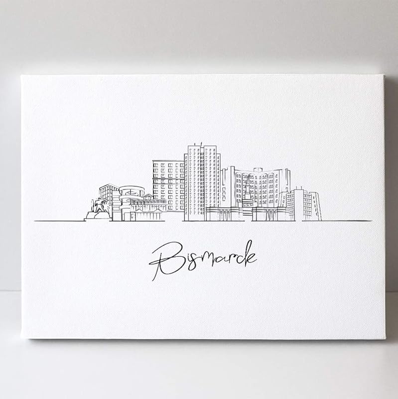 Amazon.com: Bismarck City, North Dakota State City Skyline Landscape