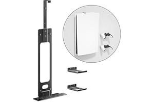 JOSMIMIC Upgraded Adjustable Console Holder Wall Mount for PS5: Black Gaming Stand for PlayStation 5/PS5 Slim/Pro Digital Disc Edition With 2 Controller Kits Black