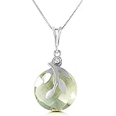 Galaxy Gold GG 14k White Gold Necklace with Green Amethyst Pendant